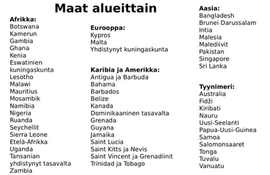 CHOGM Liittokunnan maat