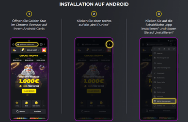 Android-Installation Android-Installation im Golden Star Casino