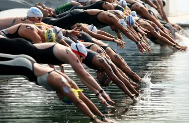 Natation en eau libre à l’ONN. Départ en eau libre – Olympic Nice Natation.