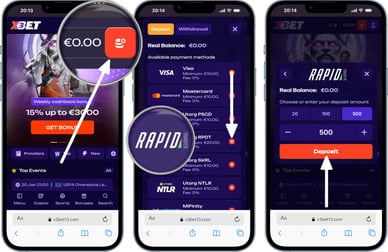 rapid transfer casino deposit