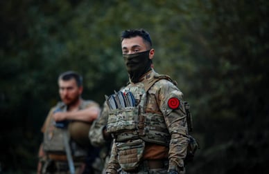 Андрій Лузан під час військової підготовки