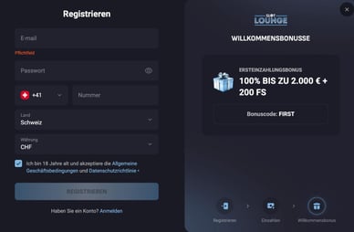 Registrierung im Online-Casino SlotLounge