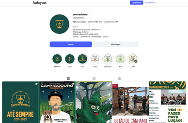 Página de Instagram da CannaDouro