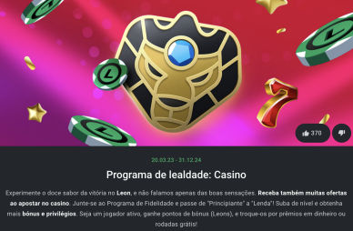 Programa de lealdade do LeonCasino