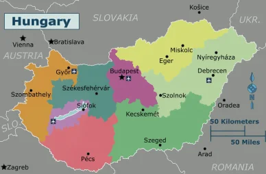 Ungheria Mappa Cartina Ungheria