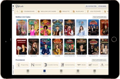 Quels jeux live propose VIPLuck casino.