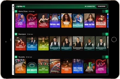 Uspin.Me Casino jeux en direct roulette blackjack.