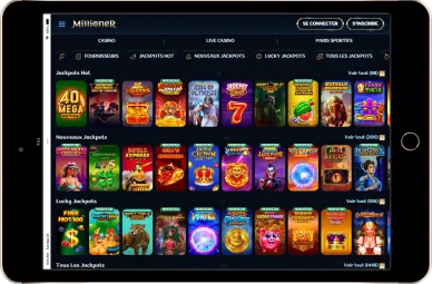 Jeux à jackpots sur Millioner Casino.