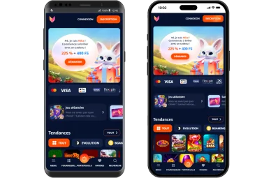 Version mobile de Nika Casino. Interface mobile de Nika Casino.