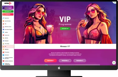 Accès au niveau VIP sur SupraPlay casino. Programme VIP illustré sur SupraPlay casino.