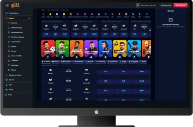 TheSlotz Casino avec section sports. Paris sportifs en direct sur TheSlotz Casino.
