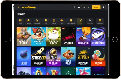 Jeux crash sur Kaasino.