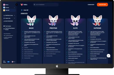 Programme VIP de Nika Casino. Statuts VIP de Nika Casino.