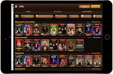 Tables live Lizaro Casino en ligne. Casino live Lizaro Casino tables en direct.