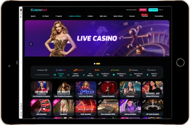 Casino en direct avec croupiers sur Cosmobet.