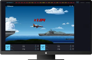 Jeu de l'avion casino avec avion de chasse.