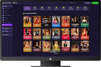 Jeux avec croupiers Playfina. Casino en direct Playfina.