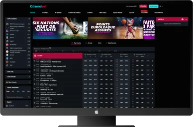 Paris sportifs en direct sur Cosmobet.