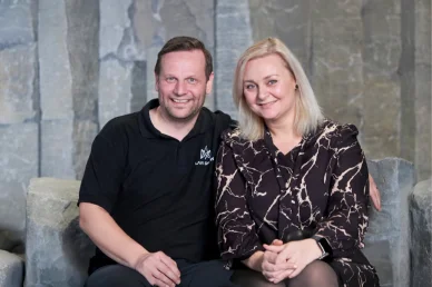Julius Ingi Jónsson and Ragnildur Agustsdóttir, the couple who managed to make a lava show in a building Julius Ingi Jónsson, Ragnildur Agustsdóttir
