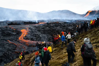 Reykjanesskagi, mars 2021 Ferðamenn á Íslandi