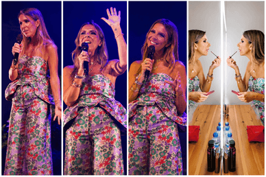 Ana Garcia Martins em palco durante o espetáculo de stand-up “Insuficiente”