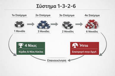 Διάγραμμα προόδου στοιχημάτων με τέσσερα στάδια