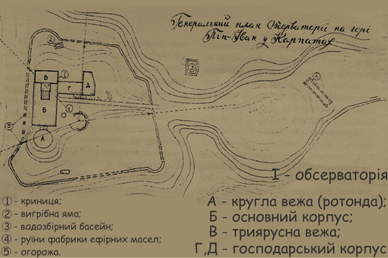 Генеральний план території обсерваторії Білий Слон