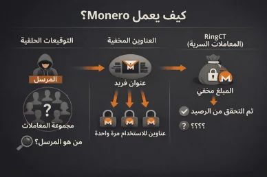إنفوجرافيك يشرح تقنيات الخصوصية وكيفية عمل عملة مونيرو