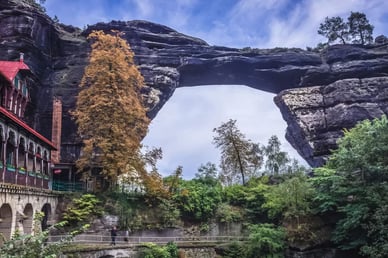 Sandsteinbogen „Pravčická brána“ in der sogenannten Böhmischen Schweiz