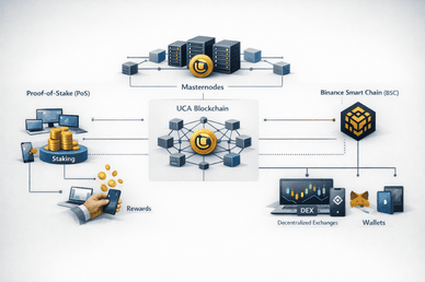 Διάγραμμα blockchain δικτύου UCA Coin