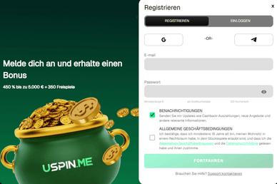 Die Registrierung Die Registrierung im Uspin me casino