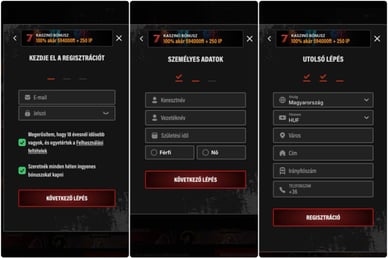 Jokery regisztráció folyamata több lépésben online felületen