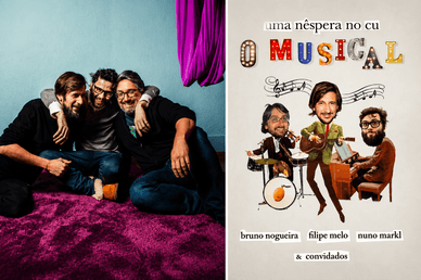Bruno Nogueira, Filipe Melo e Nuno Markl no musical