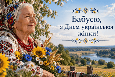 Привітання із Днем української жінки для бабусі