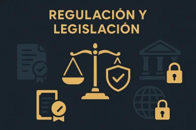 Iconos de balanzas de la justicia, licencias, escudo con marca de verificación, documentos, candados y edificio del tribunal