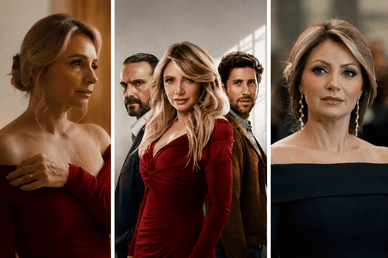 Angélica Rivera in ihrer Rückkehrrolle in der Serie „Con esa misma mirada” neben ihren Filmpartnern