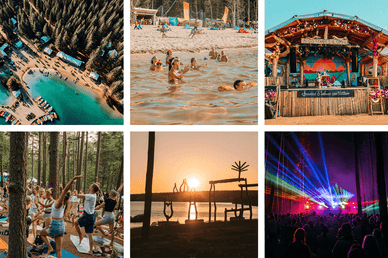 DJ spielt elektronische Musik auf Bühne beim Feel Festival