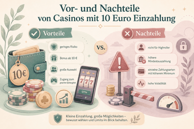 Vor- und Nachteile von Casinos mit 10 Euro Einzahlung