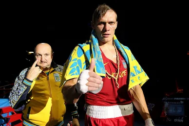 Oleksandr Usyk during his amateur boxing career