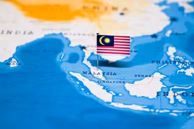 Иллюстративное изображение Малайзии на карте