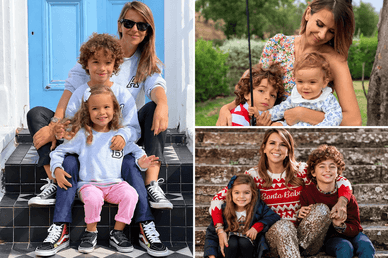 Ana Garcia Martins a abraçar os filhos em família