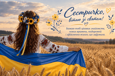 Привітання із Днем української жінки для сестри