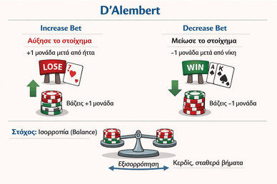 D'Alembert στη ρουλέτα: μέθοδος για online καζίνο Σύστημα D'Alembert στη ρουλέτα για παίκτες