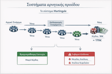 Διάγραμμα Martingale με αυξανόμενα στοιχήματα