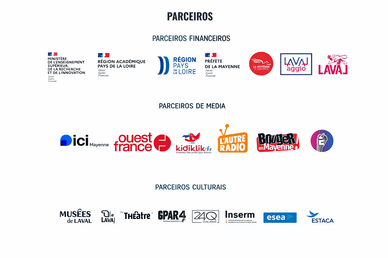 Logotipos dos parceiros financeiros, mediáticos e culturais da ZOOM de Laval