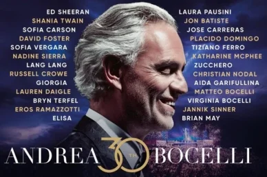 Banner del Concerto Andrea Bocelli 30 The Celebration Concerto Andrea Bocelli 30 The Celebration