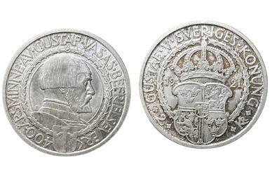 Sverige 2 kronor, 1921 Gustav Vasa