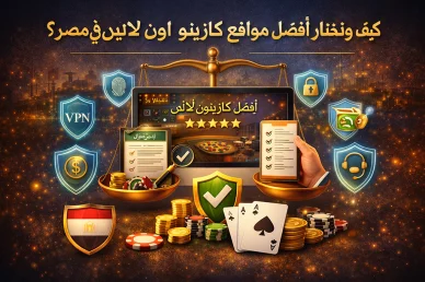 كيف نختار أفضل مواقع كازينو اون لاين في مصر؟ المعايير والخطوات المتبعة لاختيار وتقييم أفضل كازينو اون لاين في مصر.