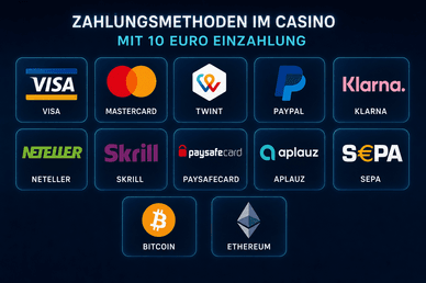 Zahlungsmethoden im Casino mit 10 Euro 