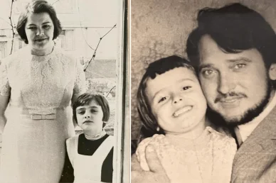 Ольга Сумська з батьками в дитинстві Ольга Сумська, В’ячеслав Сумський, Ганна Опанасенко-Сумська